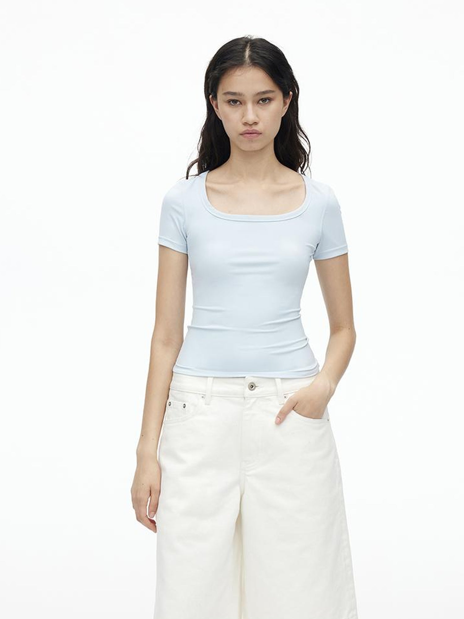 AFTADAWN Airy U Neck Motion Tee UV Cool Stretch Fit