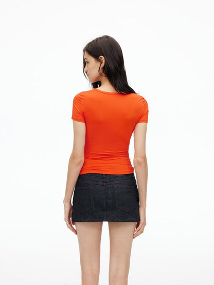 AFTADAWN Airy U Neck UV Protection Stretch Slim Fit Tee