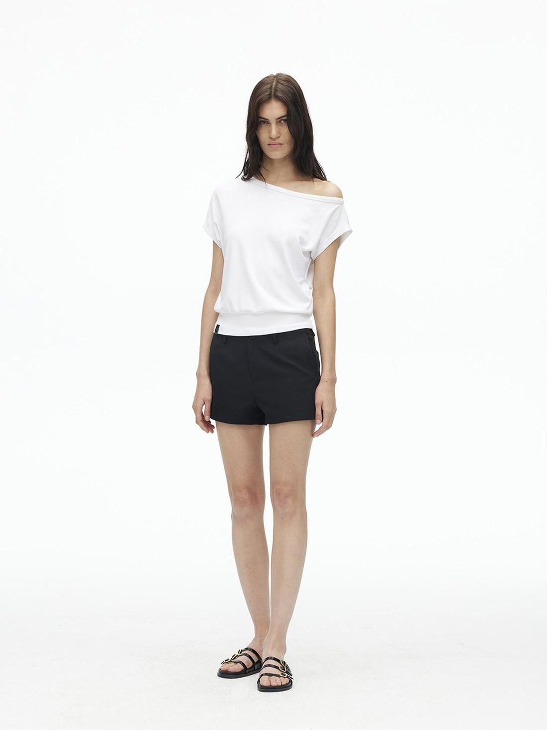 AFTADAWN Asymmetric Off Shoulder Modal T-shirt