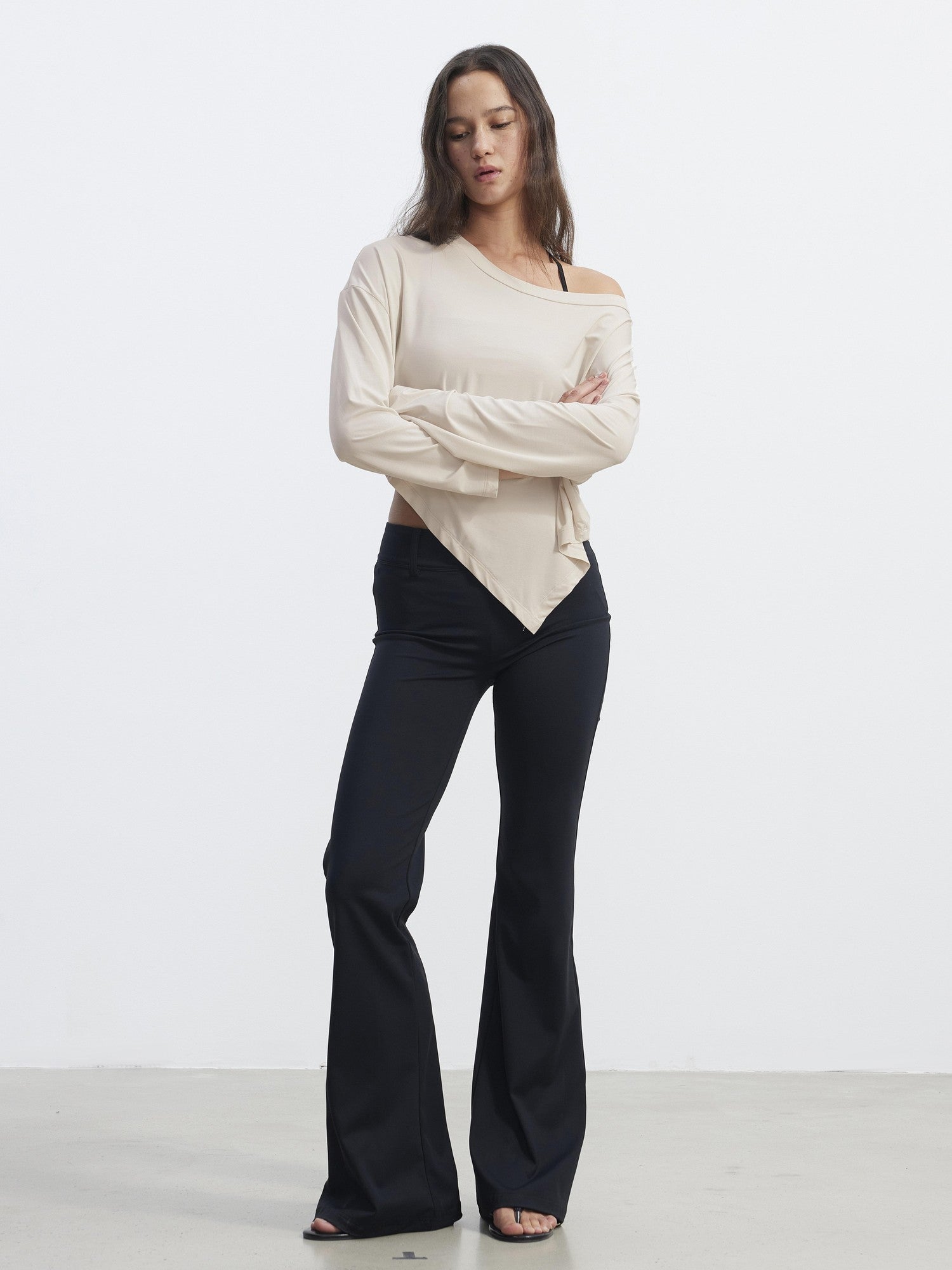 AFTADAWN Asymmetric One Shoulder Loose Cropped Women&