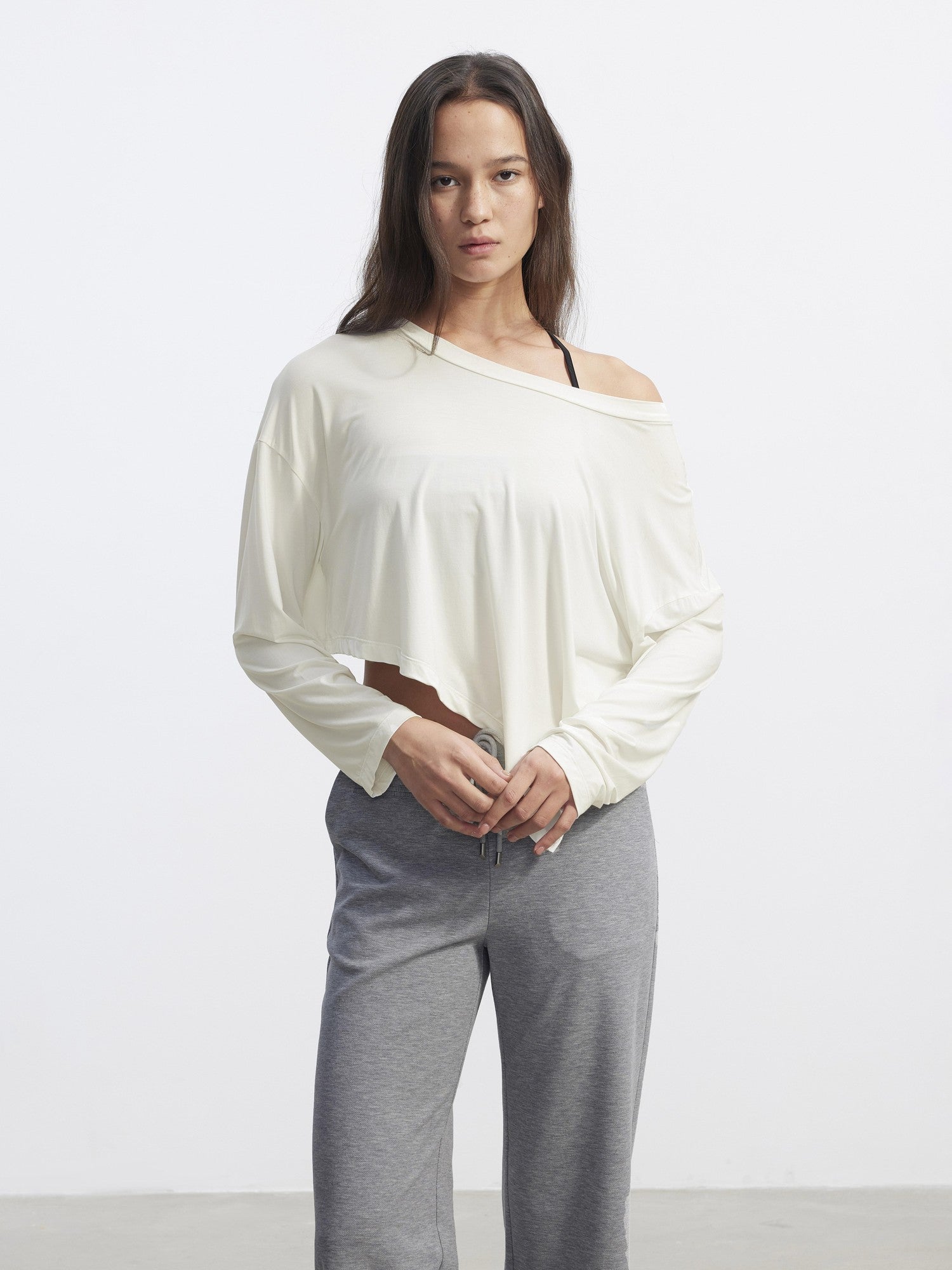 AFTADAWN Asymmetric One Shoulder Loose Cropped Women&