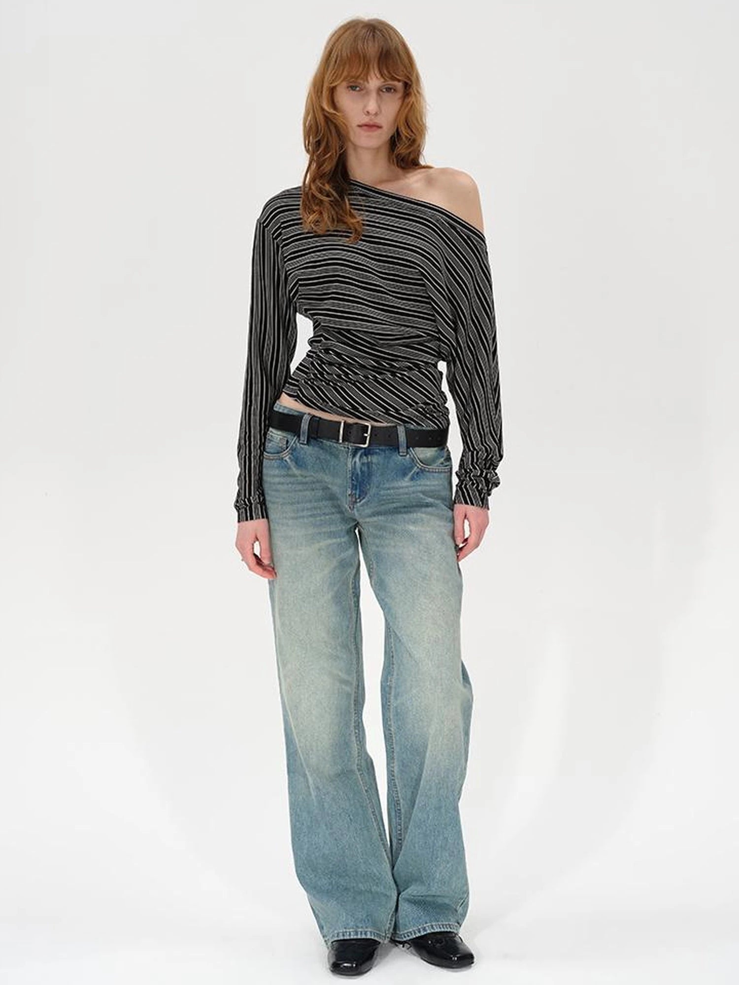 Asymmetric Shoulder Layered Ruffle T-shirt