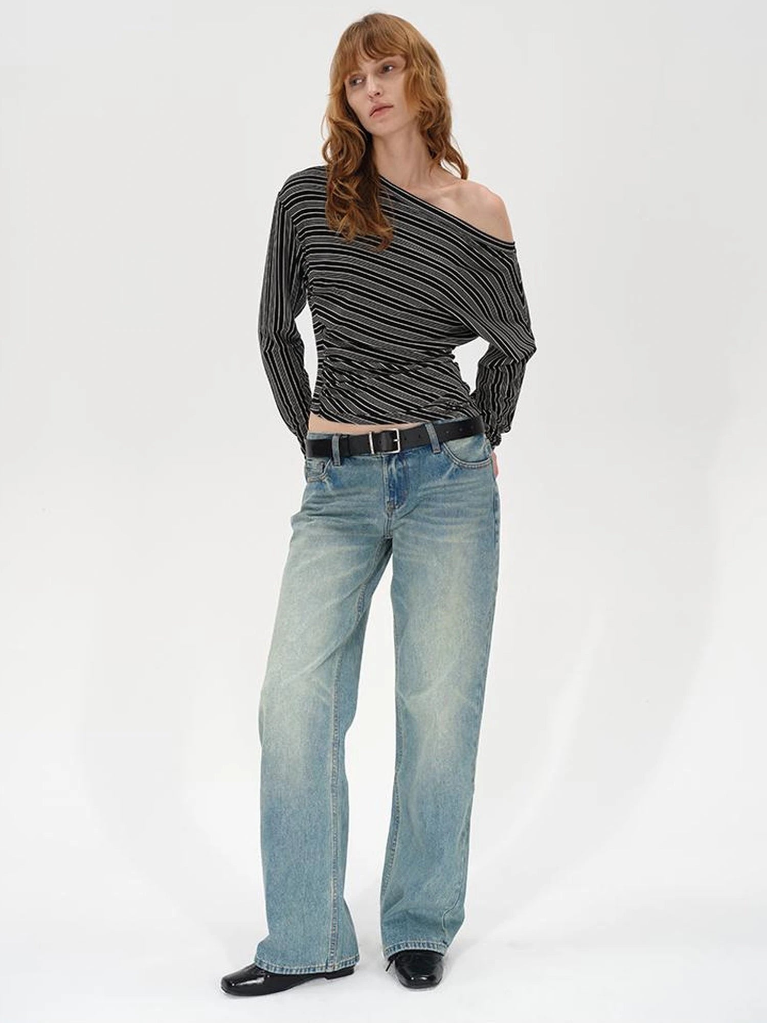 Asymmetric Shoulder Layered Ruffle T-shirt