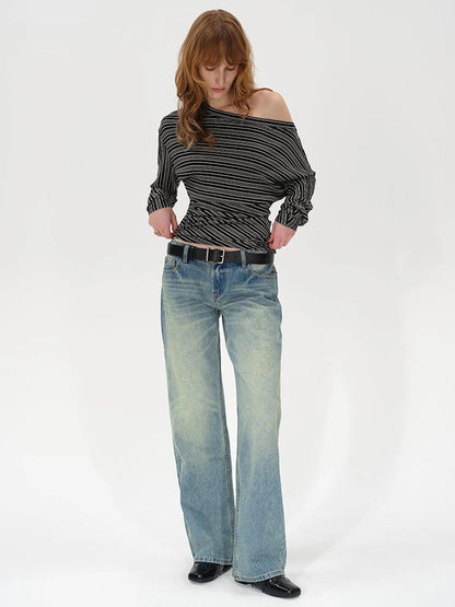 Asymmetric Shoulder Layered Ruffle T-shirt