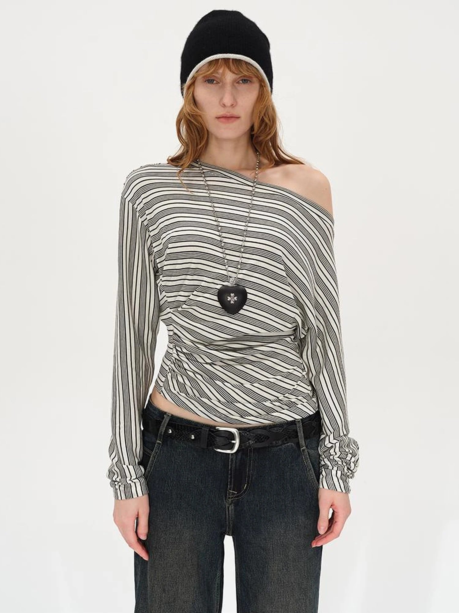 Asymmetric Shoulder Layered Ruffle T-shirt