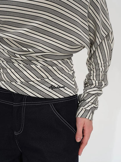 Asymmetric Shoulder Layered Ruffle T-shirt