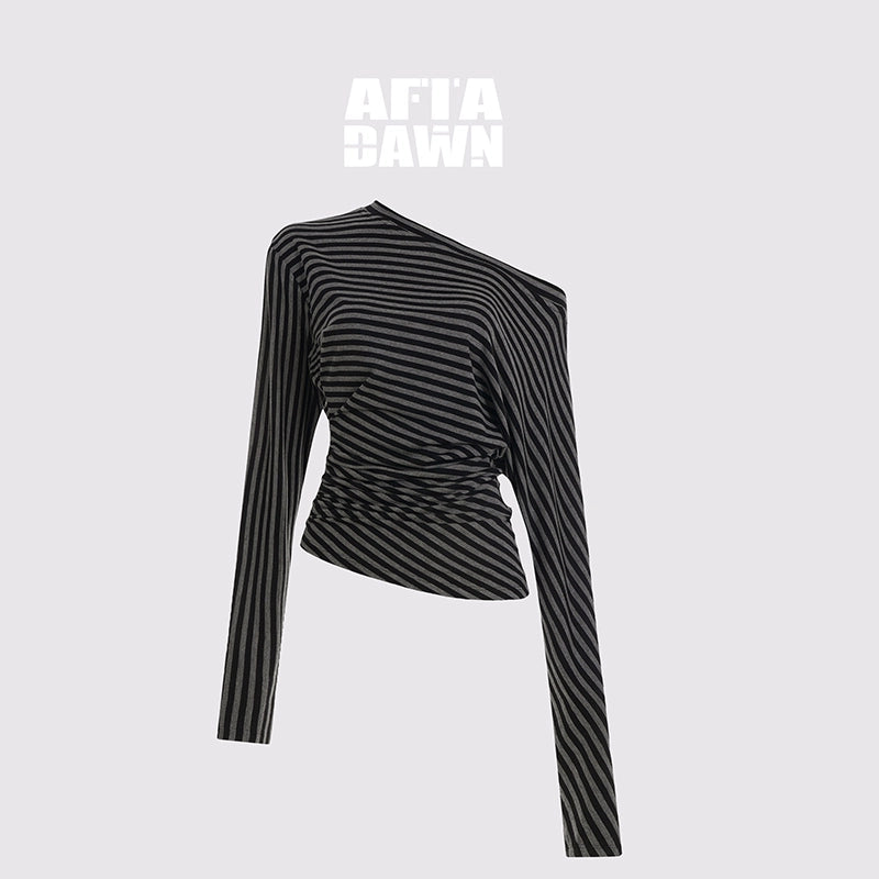 AFTADAWN_Asymmetric_Shoulder_Striped_Lyocell_Top_MISSTT