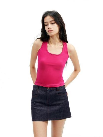 AFTADAWN Asymmetric Twist Knot Backless U Neck Women&