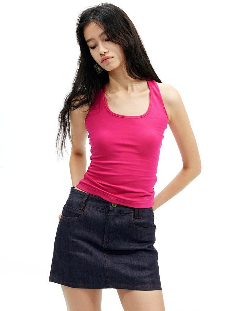 AFTADAWN Asymmetric Twist Knot Backless U Neck Women&