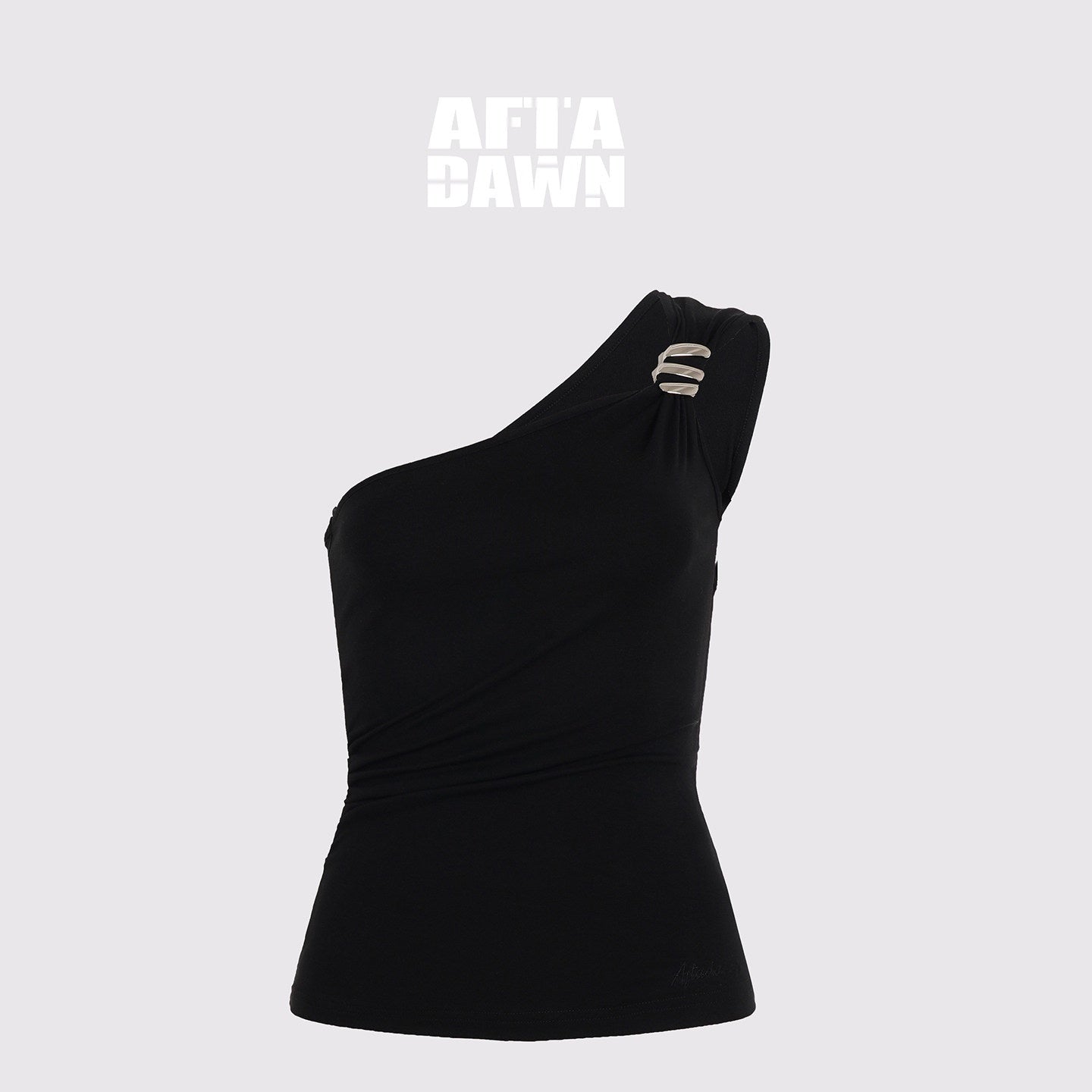 AFTADAWN_Backless_Asymmetric_One_Shoulder_Metal_Buckle_Slim_Fit_Women&