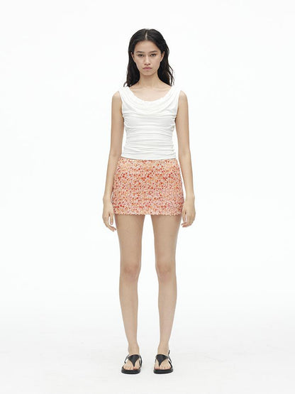 Backless Draped Sling Chain Detail Camisole