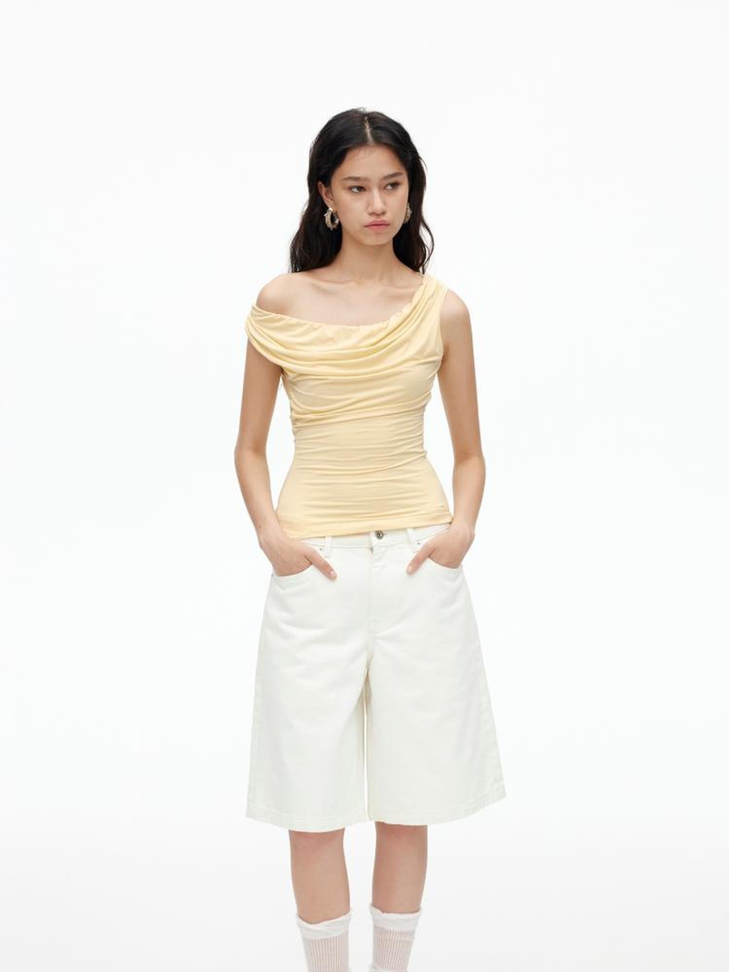 Backless Draped Sling Chain Detail Camisole