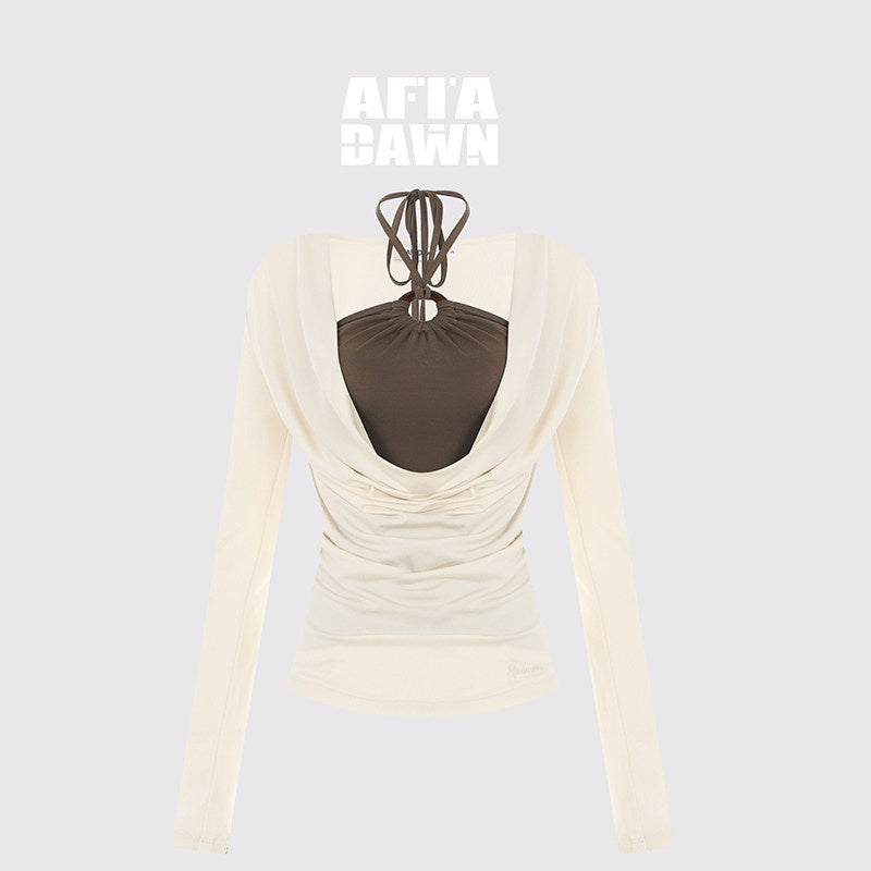 AFTADAWN_Beaded_Colorblock_Halter_Faux_Layered_Slim_Women&
