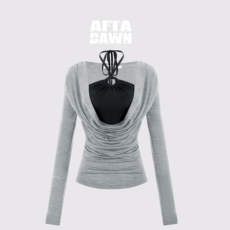 AFTADAWN_Beaded_Colorblock_Halter_Faux_Layered_Slim_Women&
