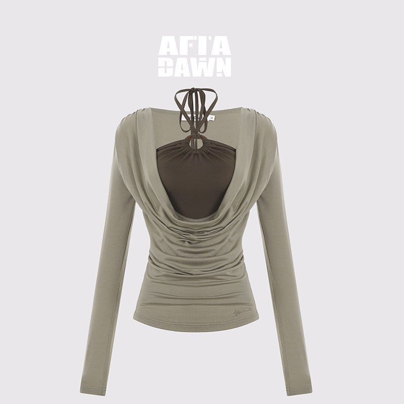 AFTADAWN_Beaded_Colorblock_Halter_Faux_Layered_Slim_Women&