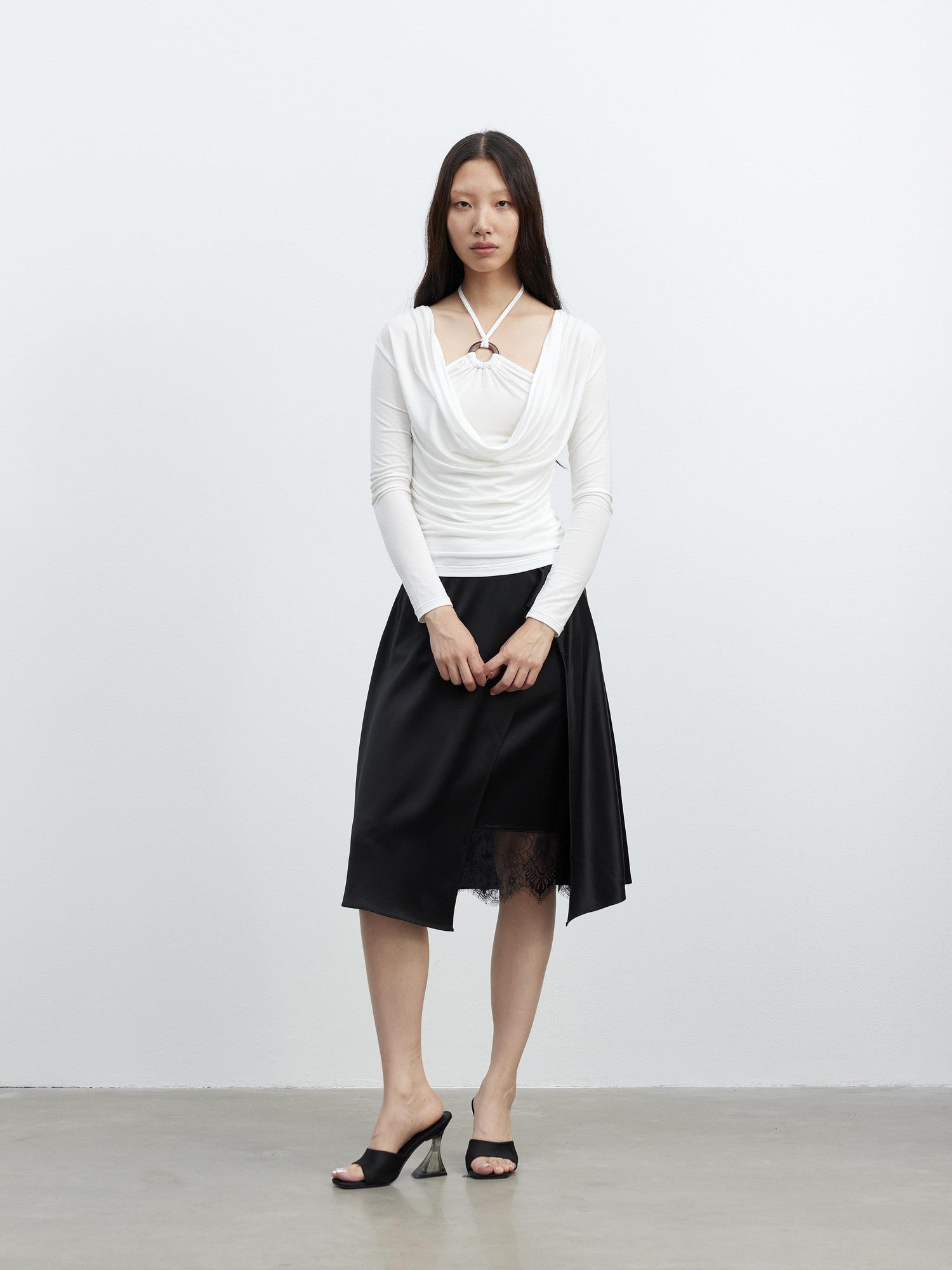 AFTADAWN Beaded Colorblock Halter Faux Layered Slim Women&