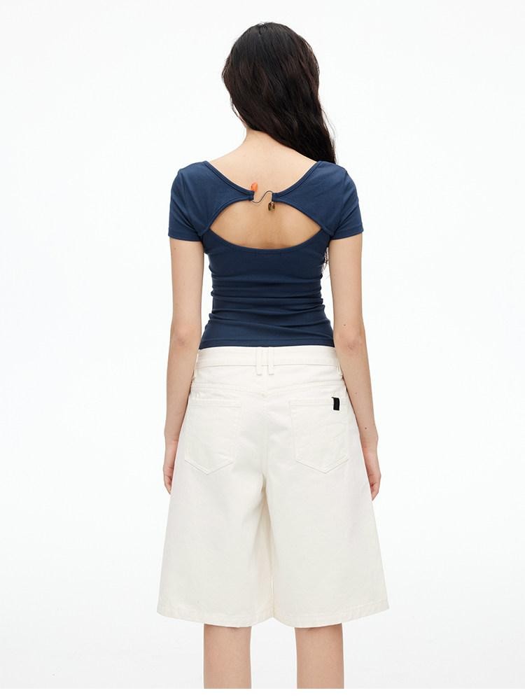 AFTADAWN Beaded Cutout Backless U Neck Women&