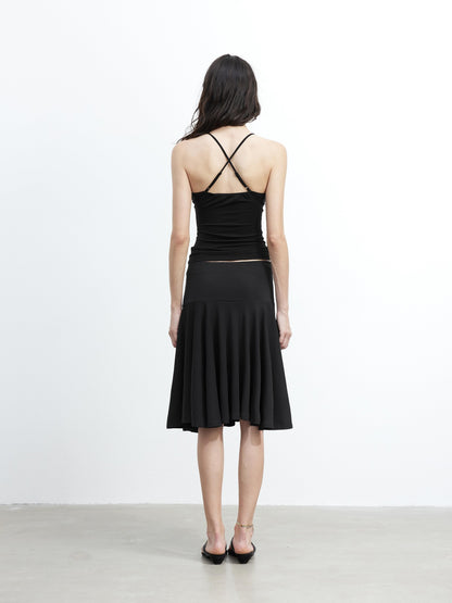 AFTADAWN Beaded Cutout Crisscross Back Slim Fit Skin Friendly Women&