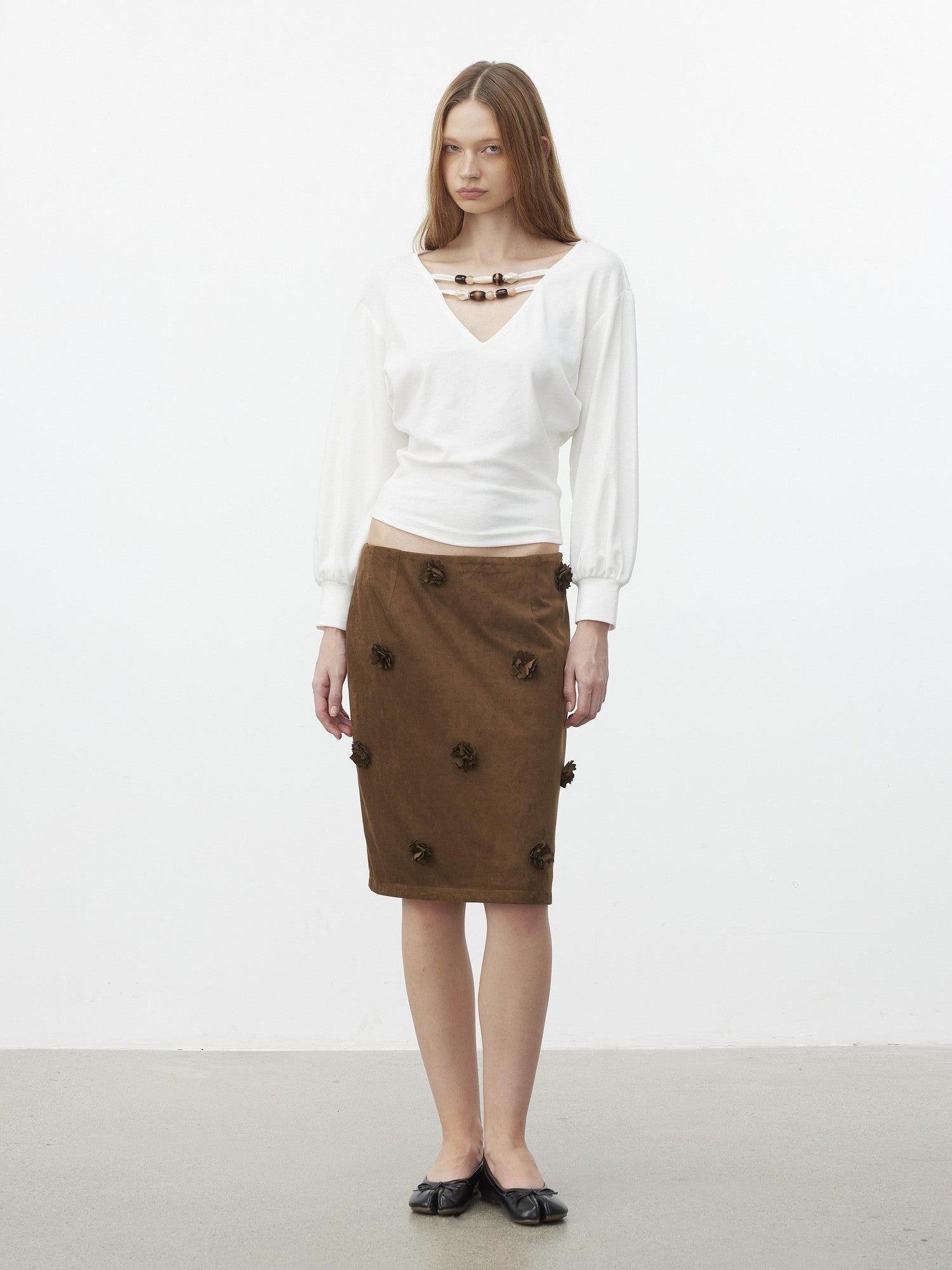 AFTADAWN Beaded Cutout Deep V Women&