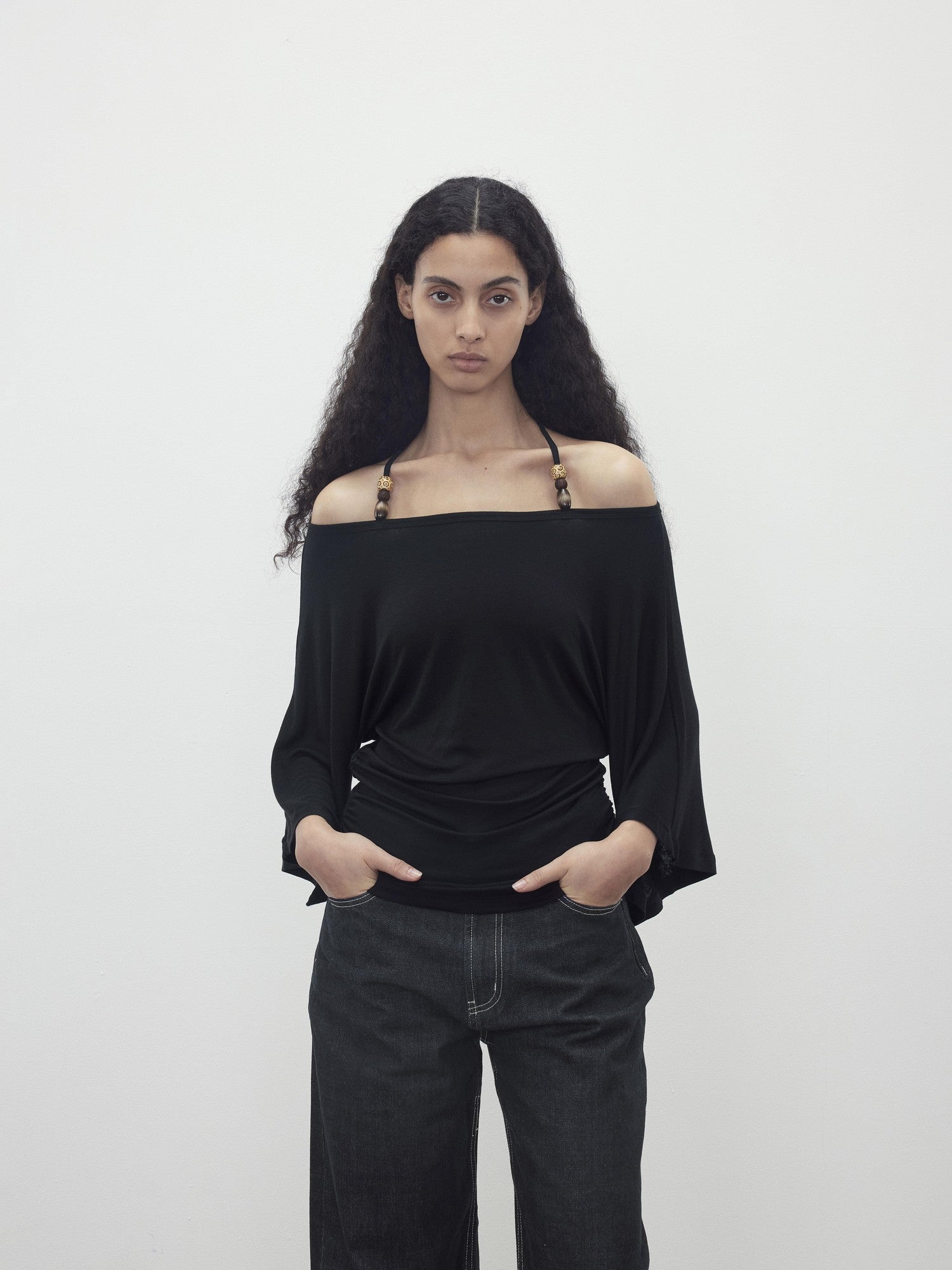 AFTADAWN Beaded Halter One Shoulder Slim Women&