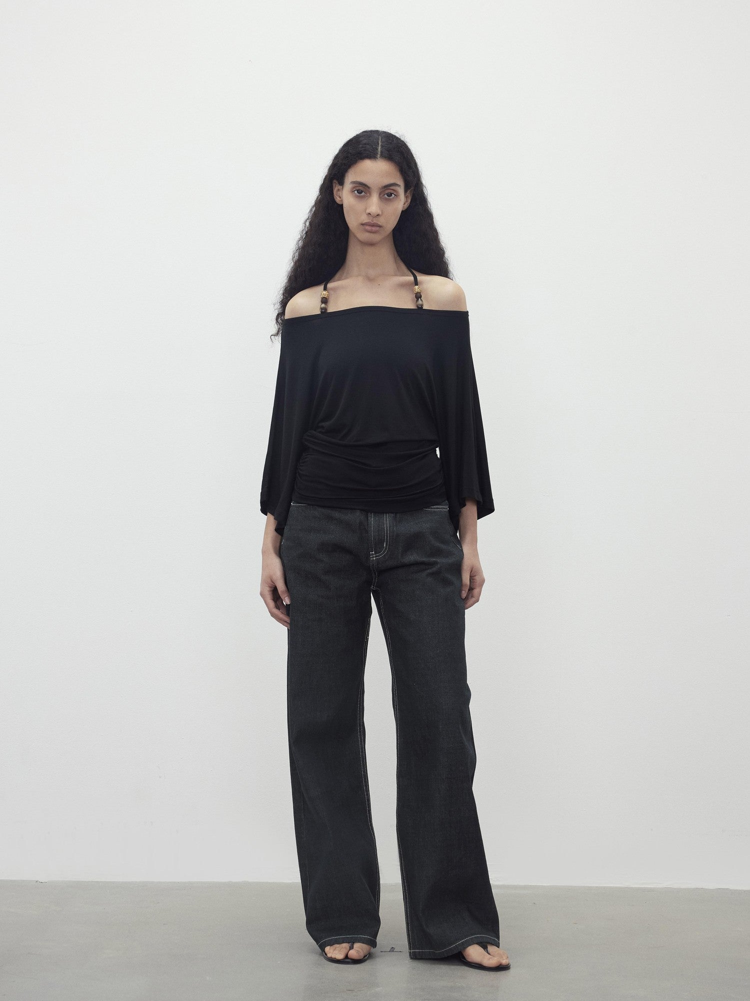 AFTADAWN Beaded Halter One Shoulder Slim Women&