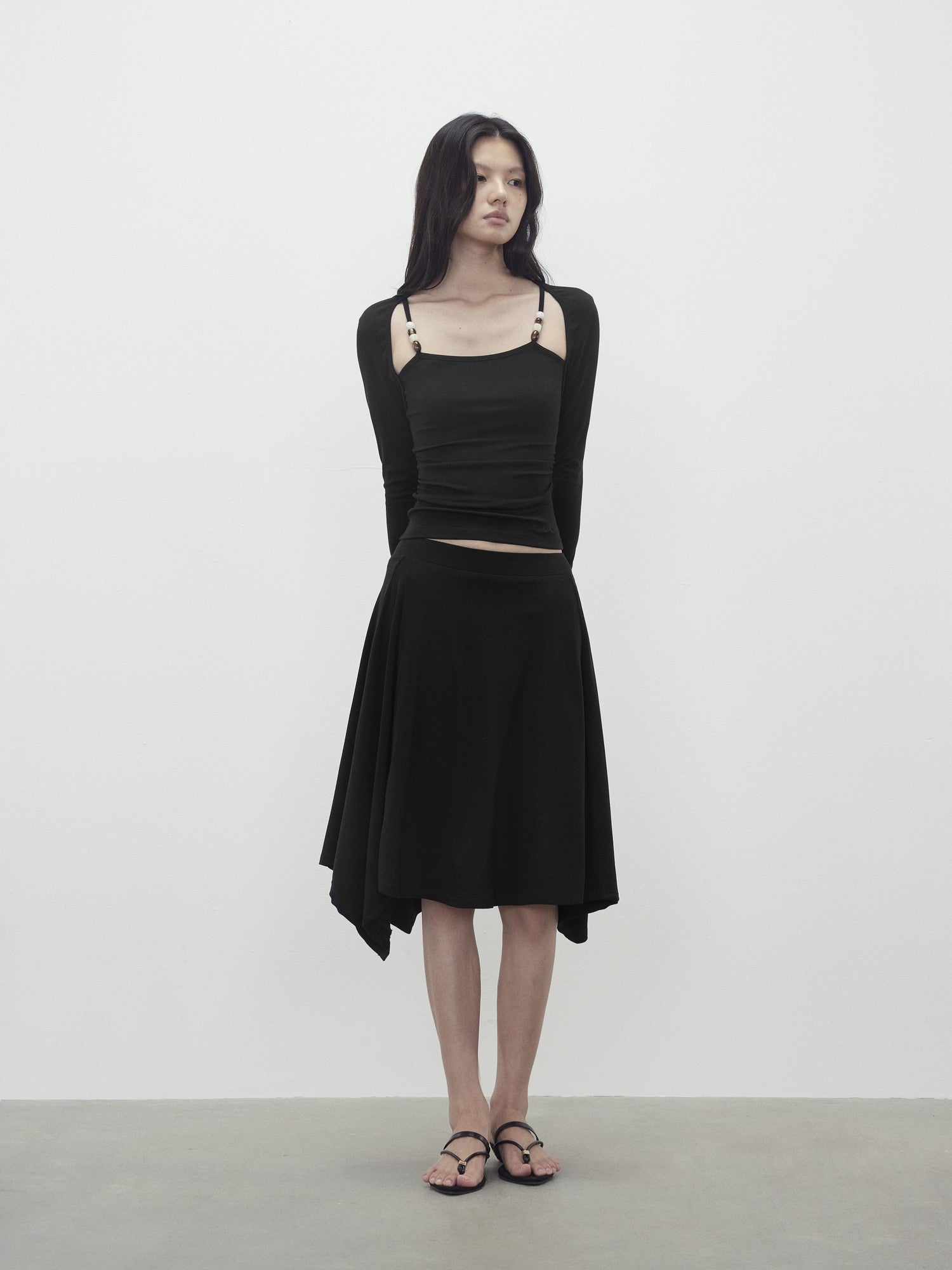 AFTADAWN Beaded Layered Faux Two Piece Women&