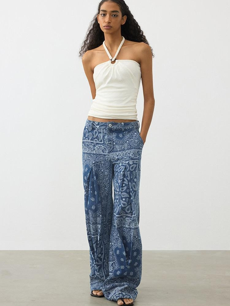 AFTADAWN Beaded Rope Tie Square Neck Women&