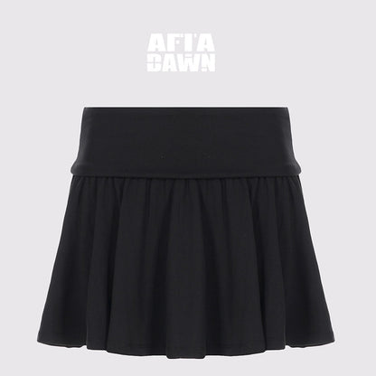 AFTADAWN_Black_Asymmetric_Button_Pleated_Embroidered_Women&