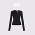 AFTADAWN_Black_Deconstructed_Pleated_Cutout_Metal_Button_Women&