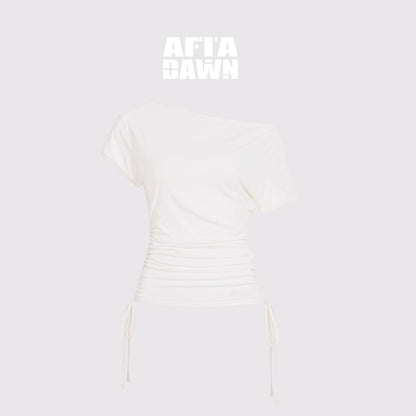 AFTADAWN_Black_Drawstring_Asymmetrical_Slim_Women&