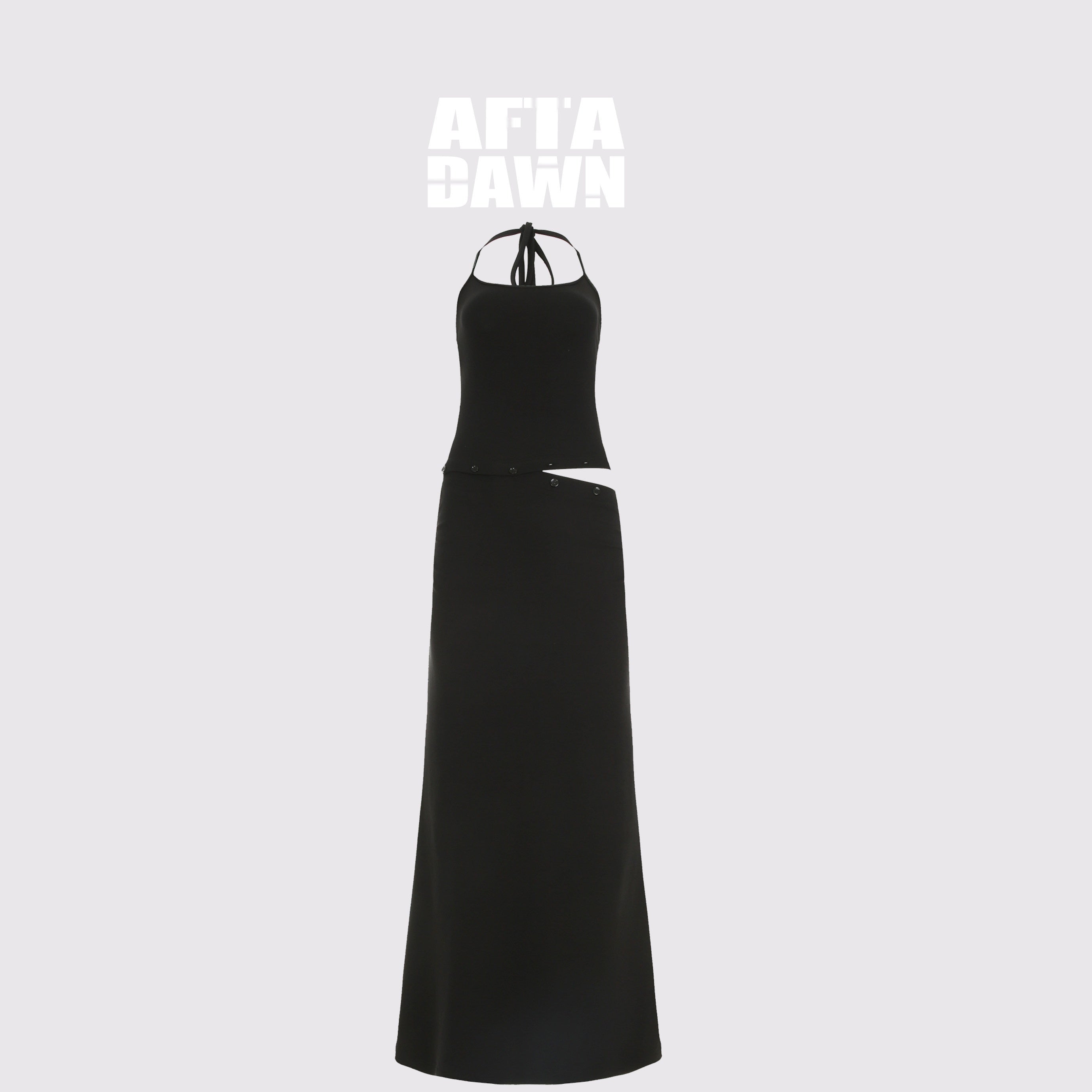 AFTADAWN_Black_Halter_High_Waist_Detachable_Two_In_One_Women&