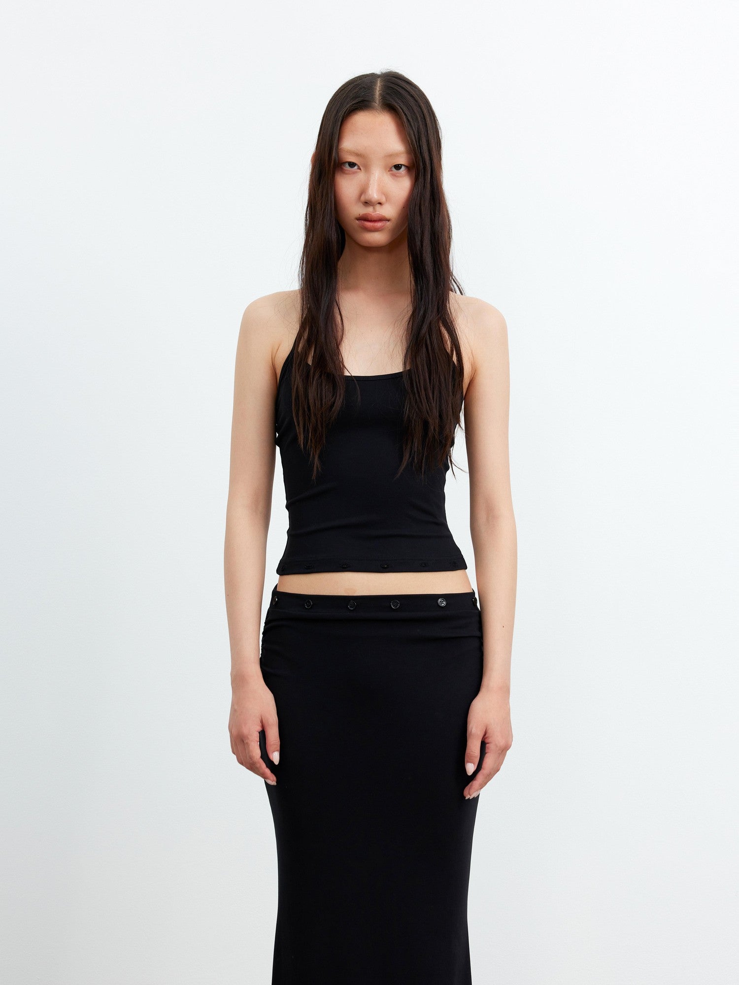 AFTADAWN Black Halter High Waist Detachable Two In One Women&