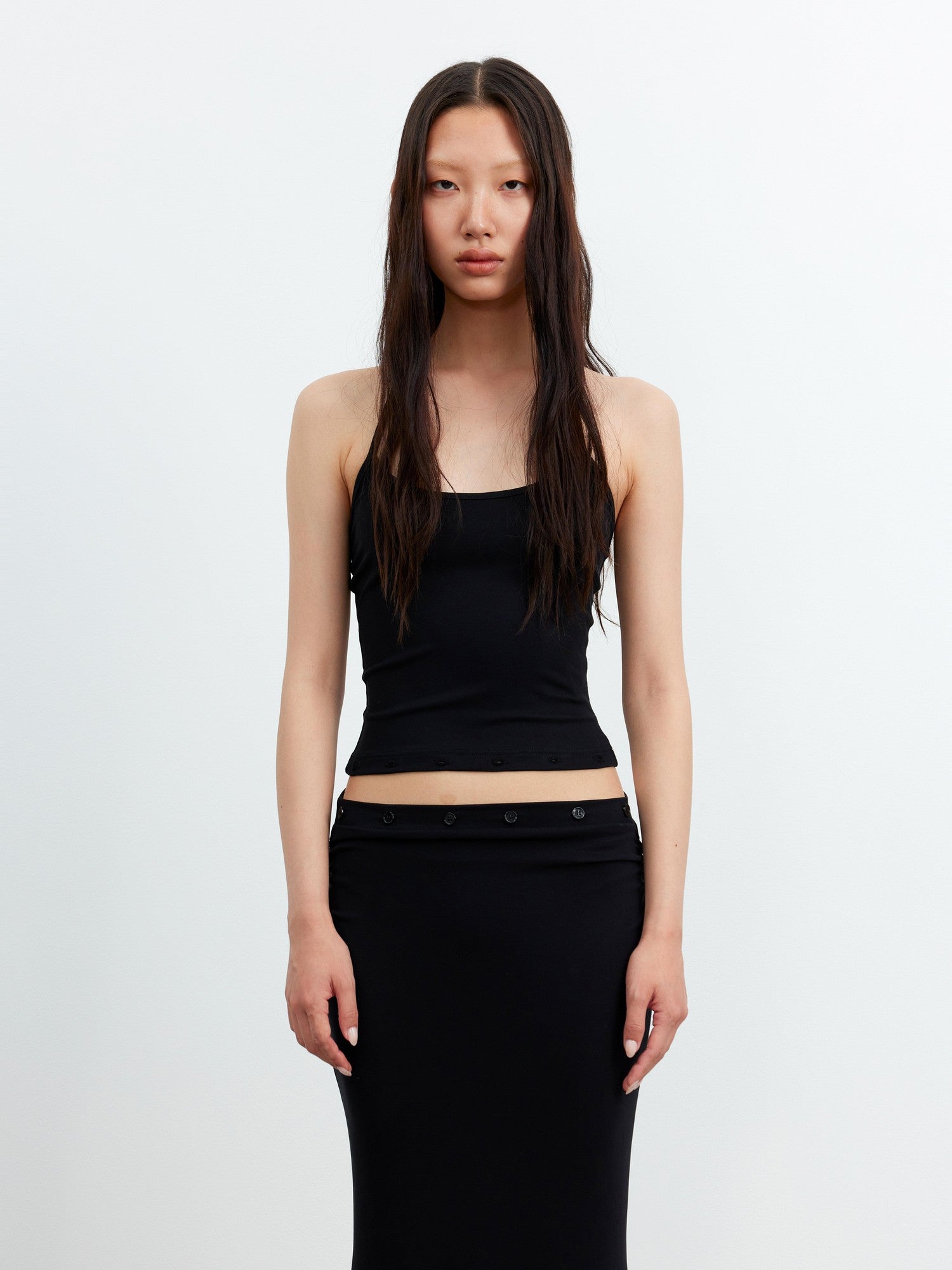 AFTADAWN Black Halter High Waist Detachable Two In One Women&