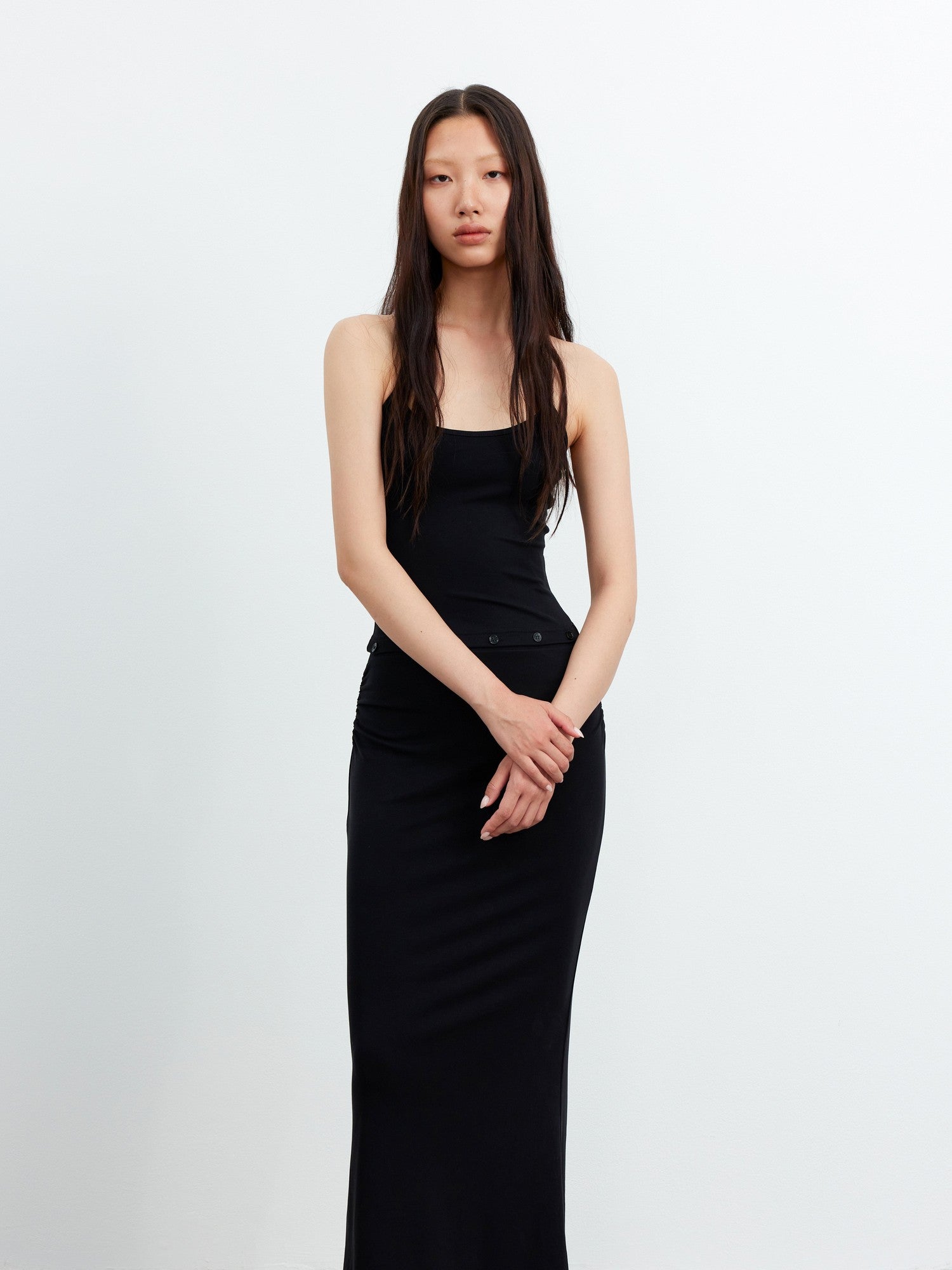 AFTADAWN Black Halter High Waist Detachable Two In One Women&