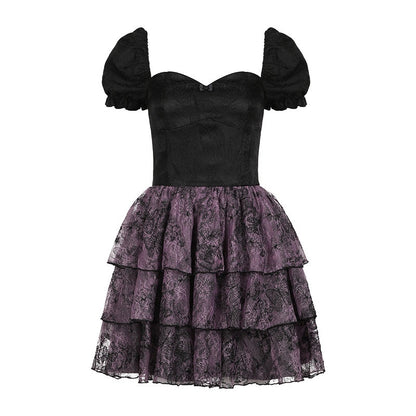 AFTADAWN_Black_Jacquard_Lace_Cinched_Waist_Women&