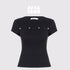 AFTADAWN_Black_Metal_Button_Cutout_Spliced_Round_Neck_Women&