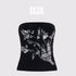 AFTADAWN_Black_Ribbed_Spliced_Lace_Up_Floral_Print_Slim_Fit_Women&