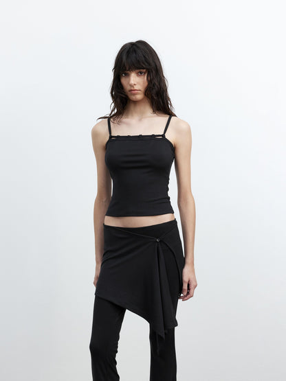 AFTADAWN Black Tie Strap Removable Slimming Micro Flare Women&