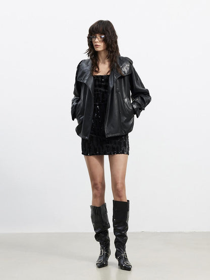 AFTADAWN Black Velvet Embroidered Sequin Women&