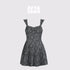AFTADAWN_Black_White_Check_Rose_Embroidery_Pleated_Women&