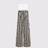 AFTADAWN_Black_White_Plaid_Embroidered_Waist_Pleat_Women&