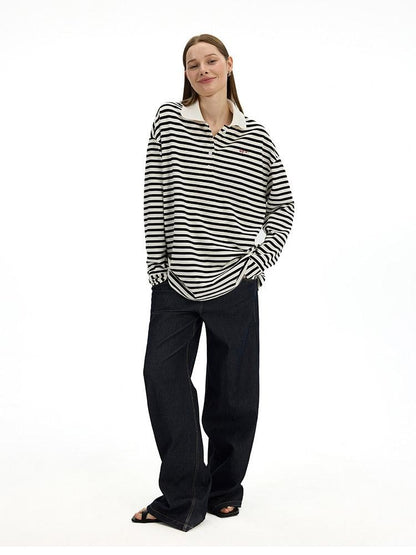 AFTADAWN Black White Striped Patchwork Women&