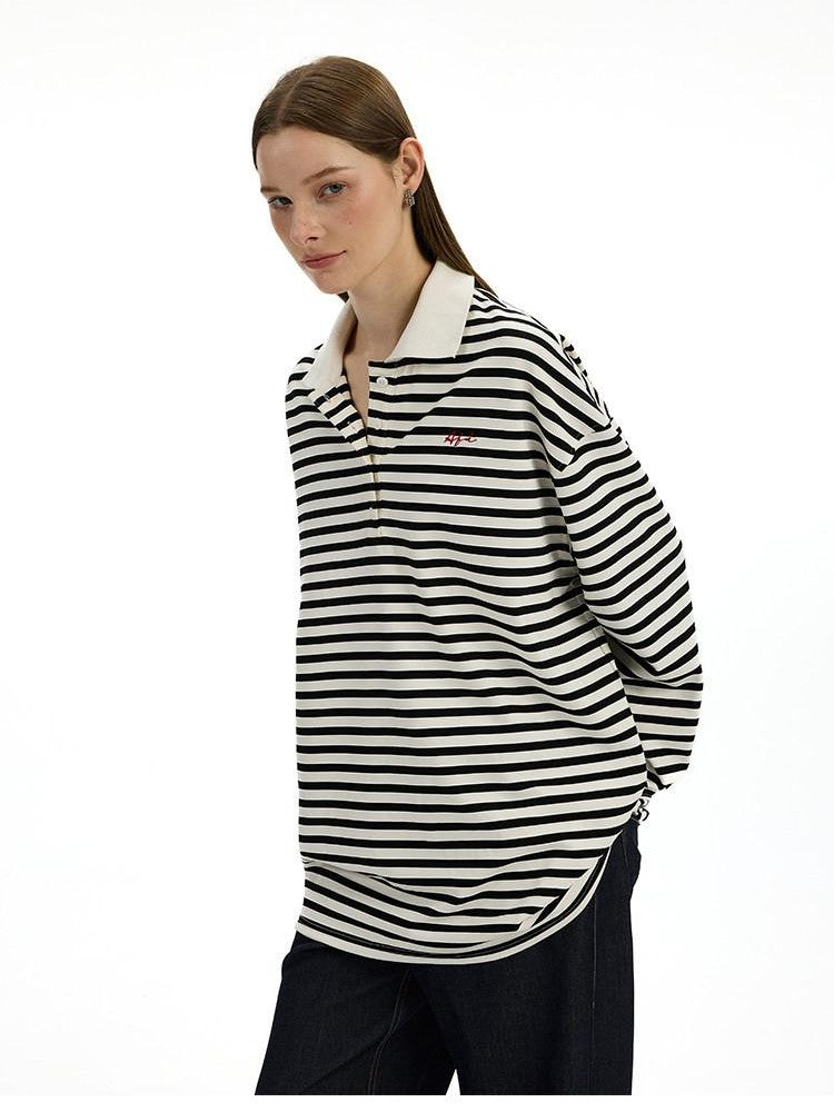 AFTADAWN Black White Striped Patchwork Women&