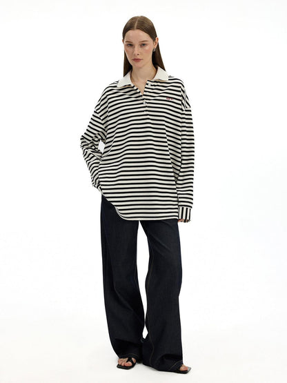 AFTADAWN Black White Striped Patchwork Women&