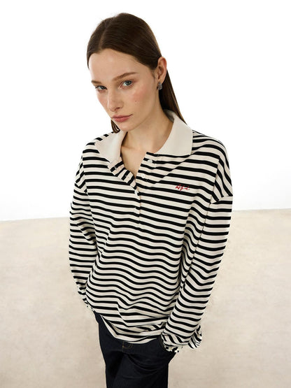 AFTADAWN Black White Striped Patchwork Women&