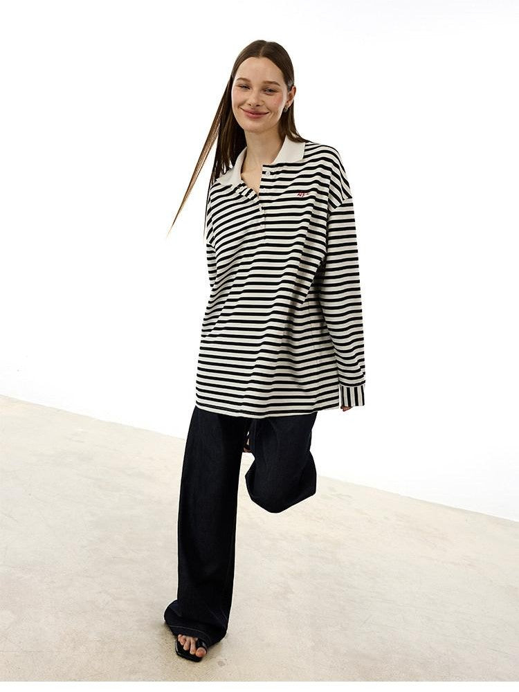 AFTADAWN Black White Striped Patchwork Women&