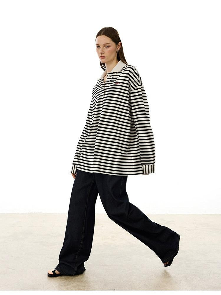 AFTADAWN Black White Striped Patchwork Women&