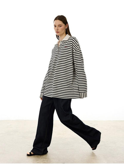 AFTADAWN Black White Striped Patchwork Women&