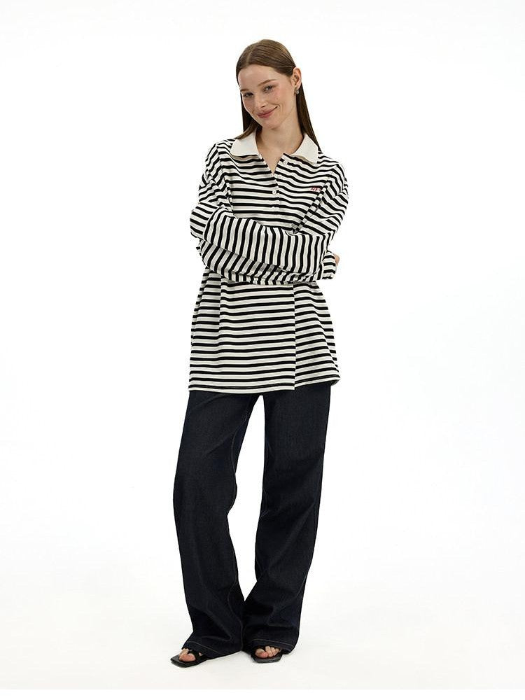 AFTADAWN Black White Striped Patchwork Women&