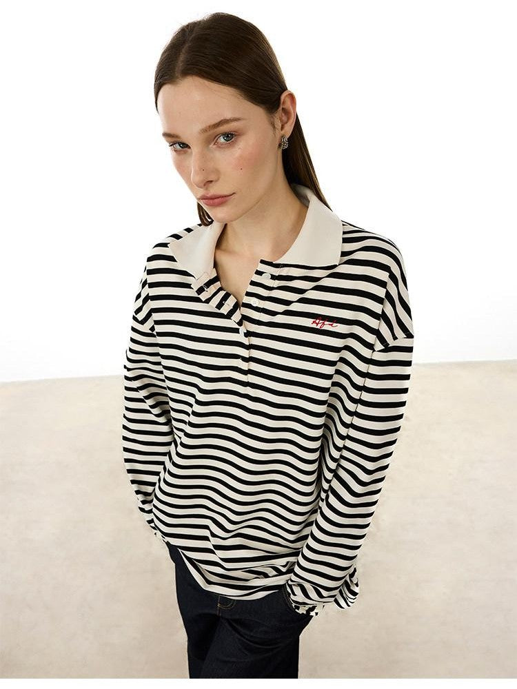 AFTADAWN Black White Striped Patchwork Women&